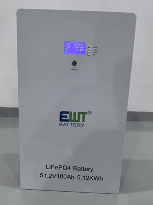 แบตเตอรี่ระดับพรีเมี่ยม EWT LiFePO4 51.2V 100Ah 5.12kWh สําหรับพลังงานแสงอาทิตย์และ RV ที่น่าเชื่อถือ