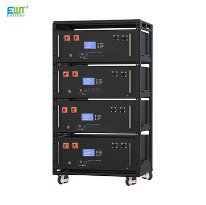 51.2V 200Ah แบตเตอรี่พลังแสงอาทิตย์ ลิทธิียมเหล็กฟอสฟาต รอกประเภทการเก็บพลังงานที่มีการรับรอง RoHS และการสื่อสาร RS232